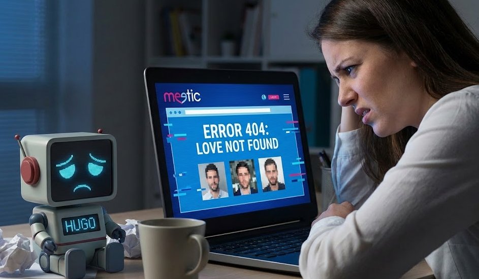 Fille qui teste l'application meetic et son IA favorite
